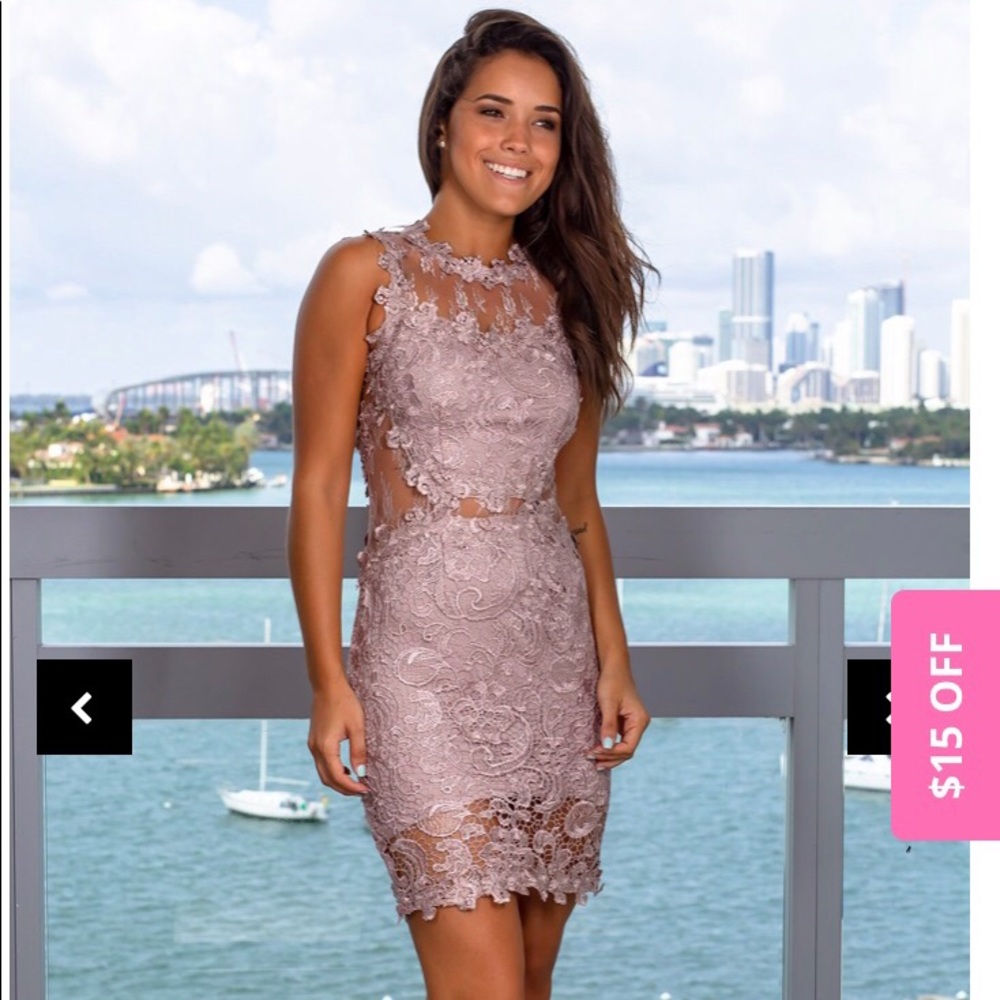 NWT Taupe Lace Dress
